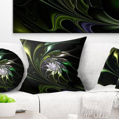 Made in Canada - East Urban Home Designart 'Multi Coloured Green Stained Glass' Floral Throw Pillow in Home Décor & Accents