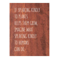 Trinx If Speaking Kindly To Plants Helps Them Grow, Imagine What Speaking Kindly To Humans Can Do. (Farmhouse Sign)