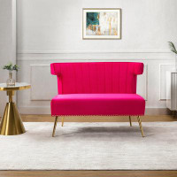 Mercer41 Fuchsia Cadmus Armless Loveseat For Vibrant And Stylish Seating