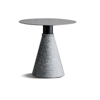 Brayden Studio 17.32" White Sintered Stone+LightGray Aluminium Alloy Free form Coffee Table