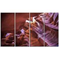 Design Art 'Light in Antelope Canyon' 4 Piece Wrapped Canvas Photographic Print Set on Canvas