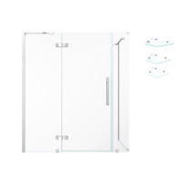 Ove Decors OVE Decors Endless TA2412101 Tampa, Corner Frameless Hinge Shower Door, 61 5/8 To 62 13/16 In. W X 72 In. H,