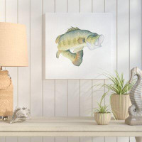 Breakwater Bay Gone Fishin Large Mouth Framed Watercolor Painting Print on Canvas