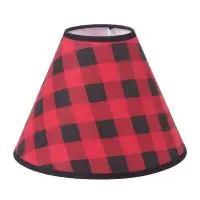 Redwood Rover Lumberjack Moose 10'' H Cotton Bell Lamp Shade ( Uno ) in Red, Black