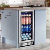 Nipus Nipus Classic Series 15" 130 Can Single Zone Built-in and Freestanding Beverage Refrigerator Silver