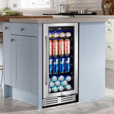 Nipus Nipus Classic Series 15" 130 Can Single Zone Built-in and Freestanding Beverage Refrigerator Silver in Refrigerators