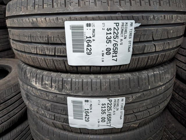 P225/65R17  225/65/17  MICHELIN PRIMACY A/S ( all season summer tires ) TAG # 16429 in Tires & Rims in Ottawa