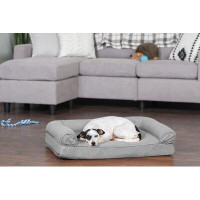 FurHaven Quilted Full Support Solid Orthopedic Sofa Dog Bed