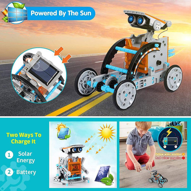 Lucky Doug® 12-In-1 Solar Powered Robot Kit - Educational Toy in Toys & Games in Ontario