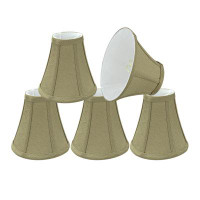 Red Barrel Studio 5" H x 6" W Linen Bell Candelabra Shade ( Clip On ) in Yellowish Brown