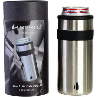 Elemental Elemental Slim Can Cooler, Triple Wall Stainless Steel Insulated Beverage Insulator - Drink Sleeve For 12Oz Sk in Other