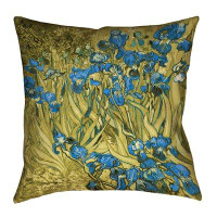 East Urban Home Mcguigan Gold Ombre Art Deco Outdoor Pillow Cushion - UV Properties, Waterproof and Mildew Proof