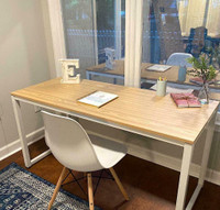 Home Office Computer Desk Large Study Writing Metal Table Dining
