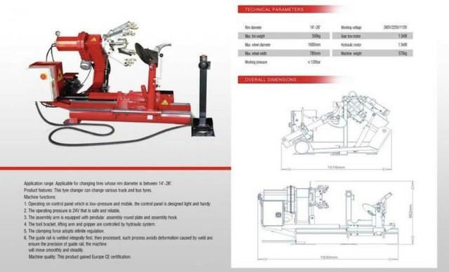 Machine de changement de pneus pour poids lourds certifiée avec garantie in Heavy Equipment Parts & Accessories in Québec
