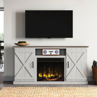 Laurel Foundry Modern Farmhouse Lorraine TV Stand for TVs up to 70" with Electric Fireplace Included