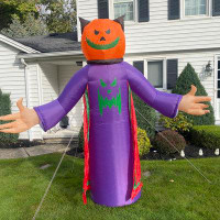 Northlight Seasonal 8' Lighted Jack-O-Lantern Grim Reaper Inflatable Outdoor Halloween Decoration