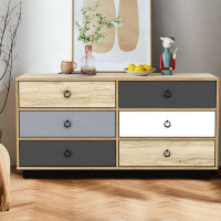 Longshore Tides 6 Drawer Double Dresser Decorative Storage Cabinet