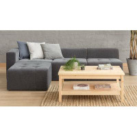 East Urban Home Tazewell Solid Wood 4 Legs Coffee Table with Storage