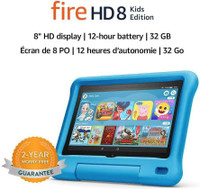AMAZON FIRE 8 TABLET KIDS EDITION, 8 DISPLAY, 32 GB, PINK KID-PROOF CASE (9TH GENERATION) - BRAND NEW