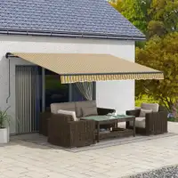 Sunshade Awning 155.9" W x 118.1" D Yellow and Grey