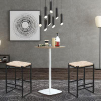 17 Stories 25.2" Set Of 2 Counter & Bar Stools,Backless Barstools With (Paper Rope) And Footrest For  Pub,Cafe Supports,