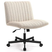 Tryimagine Viral Criss Cross Chair Plus Size Armless Swivel Home Office Chair Sit Cross-Legged Desk Chair New Year Gift