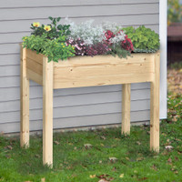Elevated Planter Box 33.75" x 18" x 30" Natural Wood