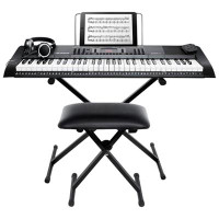 Alesis CODA 61-Key Electric Keyboard with Stand, Bench, Headphones & Sustain Pedal - Black - Only at Best Buy