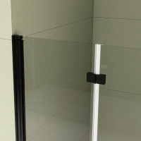 Bossicavelly 34 In. W X 72 In. H Bi-Fold Semi-Frameless Shower Door In Chrome Finish With Clear Tempered Glass