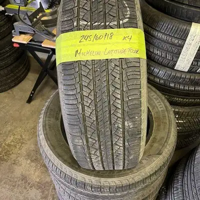 245 60 18 2 Michelin Latitude Tour HP Used A/S Tires With 85% Tread Left
