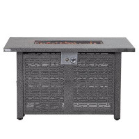 Latitude Run® Laquanna 24" H x 41.7" W Steel Propane Outdoor Fire Pit Table with Lid