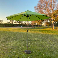 Arlmont & Co. Lotus 9ft Octagon Market Umbrella With Stand/base-lime Green Colour — Outdoor Tables & Table Components: F