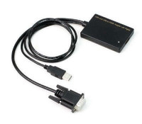 VGA to HDMI Adapter with USB Audio & Power - Portable VGA to HDMI Converter 1080P - Black