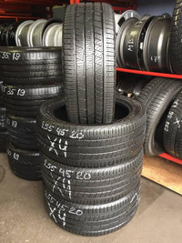 20 inch SET OF 4 USED ALL SEASON TIRES CONTINENTAL CROSSCONTACT LX SPORT 255/45R20 101H TREAD LIFE 90% LEFT