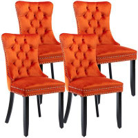 Rosdorf Park Hebner Tufted Velvet Upholstered Dining Chair Side Chair