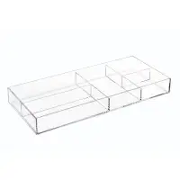 iDesign iDesign Clarity BPA-Free Plastic Divided Drawer Organizer Tray - 16" x 7" x 2", Clear
