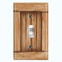 WorldAcc Metal Light Switch Plate Outlet Cover (Biege Fence - Single Toggle)