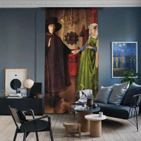 Lilijan Home & Curtain Jan Van Eyck - Wedding Of Arnolfini Window Decorative Curtain 1 Panel