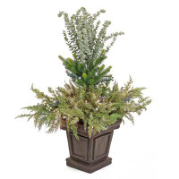 The Holiday Aisle® 48" Cedar And Evergreen Porch Bush With LED Lights
