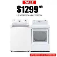 Deal of the Day Sales on Washer & Dryers $1099.99
