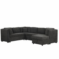Latitude Run® U-shaped Sectional Sofa Pull out Sofa Bed with Two USB Ports