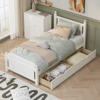Alcott Hill Solid Wood Platform Bed Frame With 2 Drawers For Limited Space Kids, Teens, Adults, No Need Box Spring