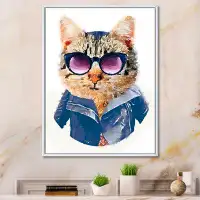 Trinx Cartoon Stylish Cat With Sunglasses Cartoon Stylish Cat With Sunglasses - on