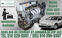 Moteur Honda Accord 2003 2004 2005 2006 2007 2.4 K24A Engine Accord 4 Cyl Motor 03 04 05 06 07