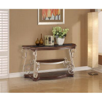 Creationstry Elegant Cocktail Table, Marble Top, MDF With Shelf And Bottom Metal Legs