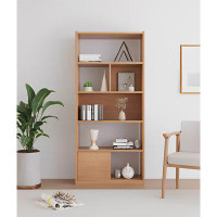 LORENZO 78.74" H x 31.49" W Solid Wood Standard Bookcase