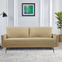 Mercer41 72'' Velet Square Arm Sofa With Reversible Cushions