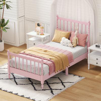 hanada Full Size Wood Platform Bed with Gourd Shaped Headboard and Footboard