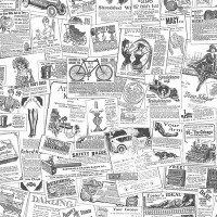 Ophelia & Co. Harney 32.7' x 20.5" Trendy and Fashionable Newspaper Advertisement Roll Wallpaper
