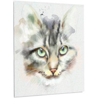 Made in Canada - Design Art 'Cute Kitten Watercolor' Painting on Metal